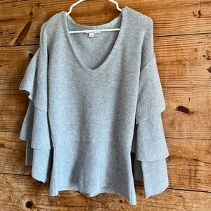 Boston Proper Knit Ruffle Sleeve Sweater
